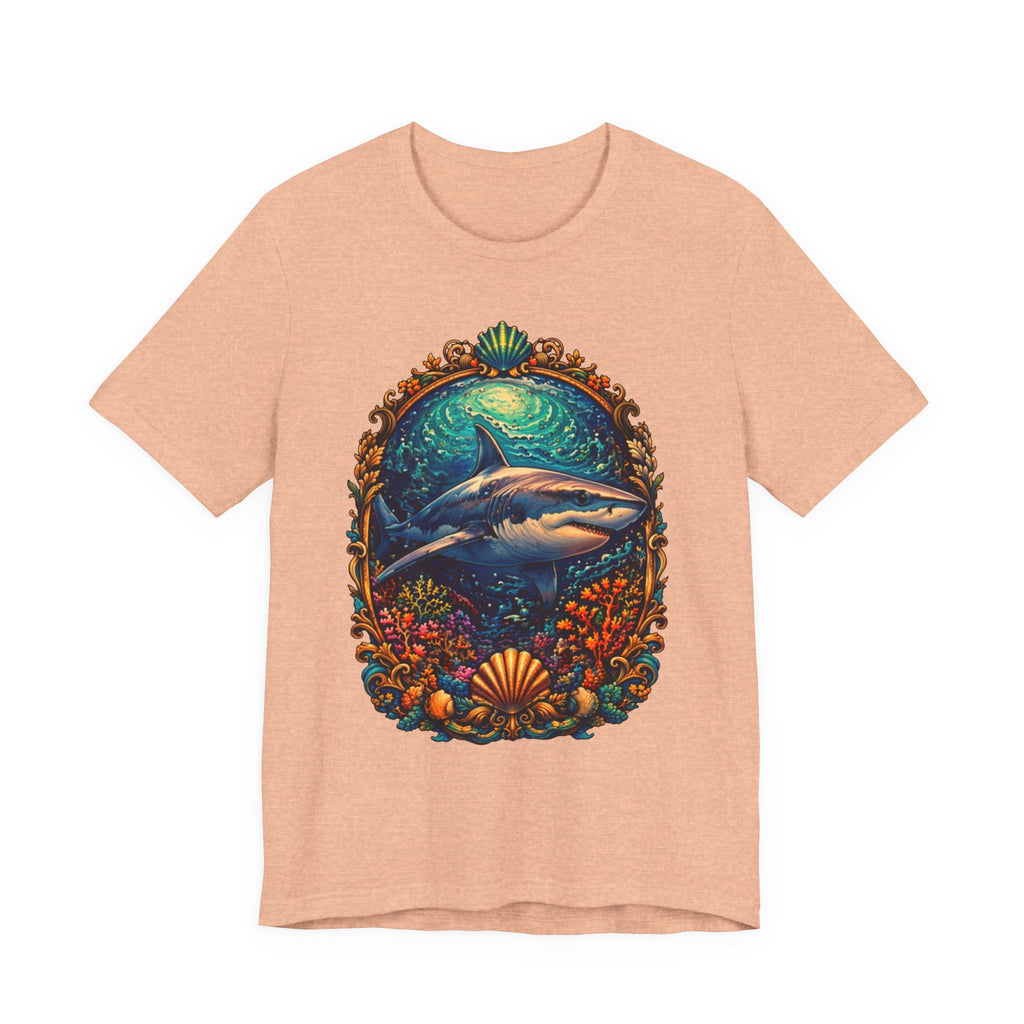 Oceanic Shark Crest T‑Shirt — Vintage Underwater Frame Tee