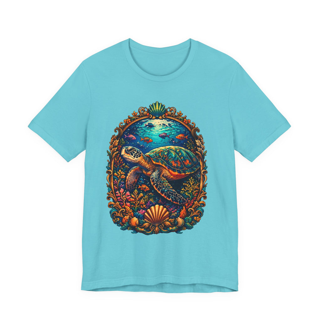 Sea Turtle Ocean Art Tee — Colorful Marine Life Graphic T-Shirt