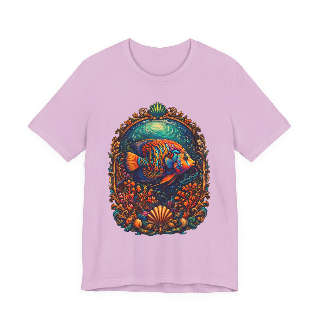 Tropical Reef Fish Art Tee — Colorful Ocean Life Graphic T-Shirt