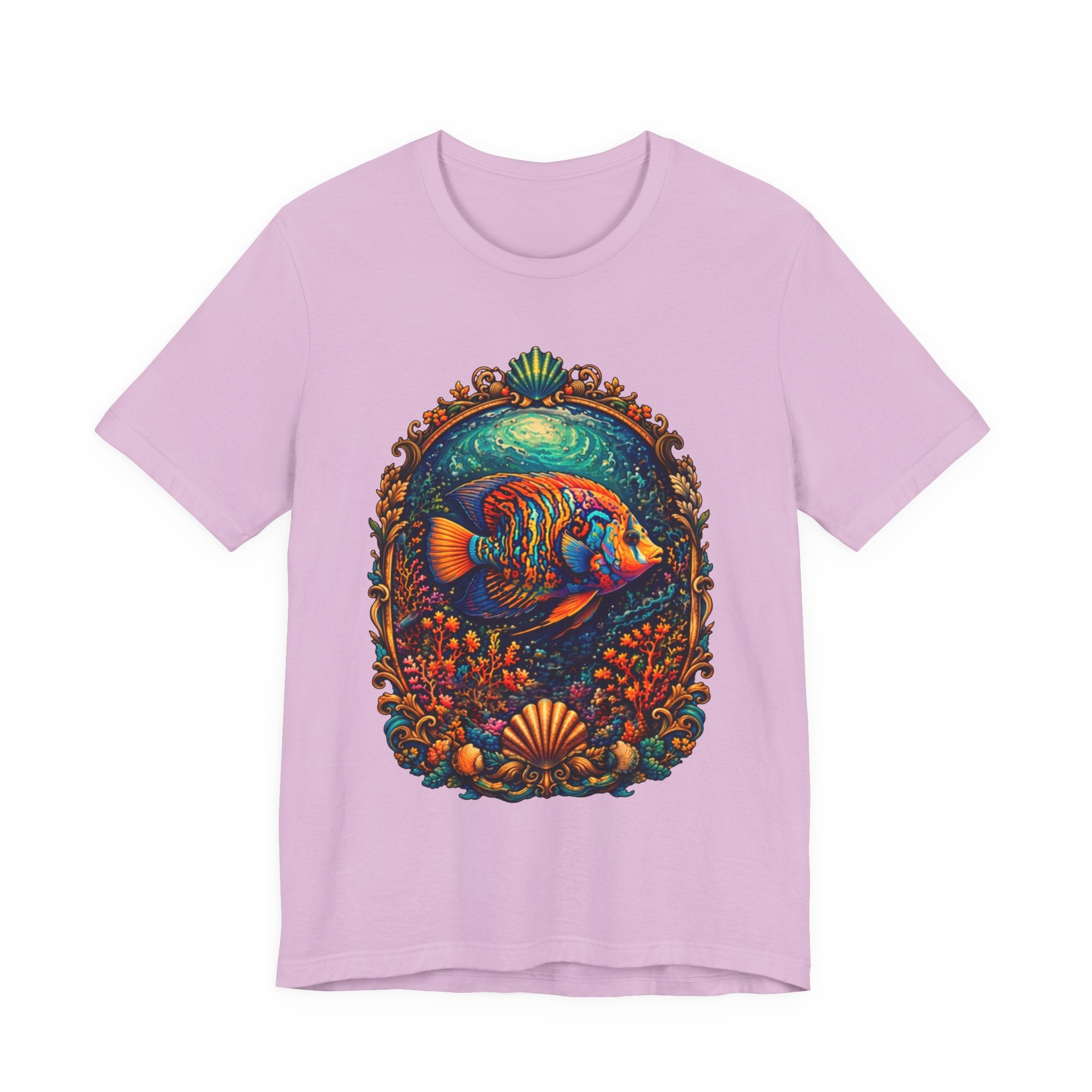 Tropical Reef Fish Art Tee — Colorful Ocean Life Graphic T-Shirt