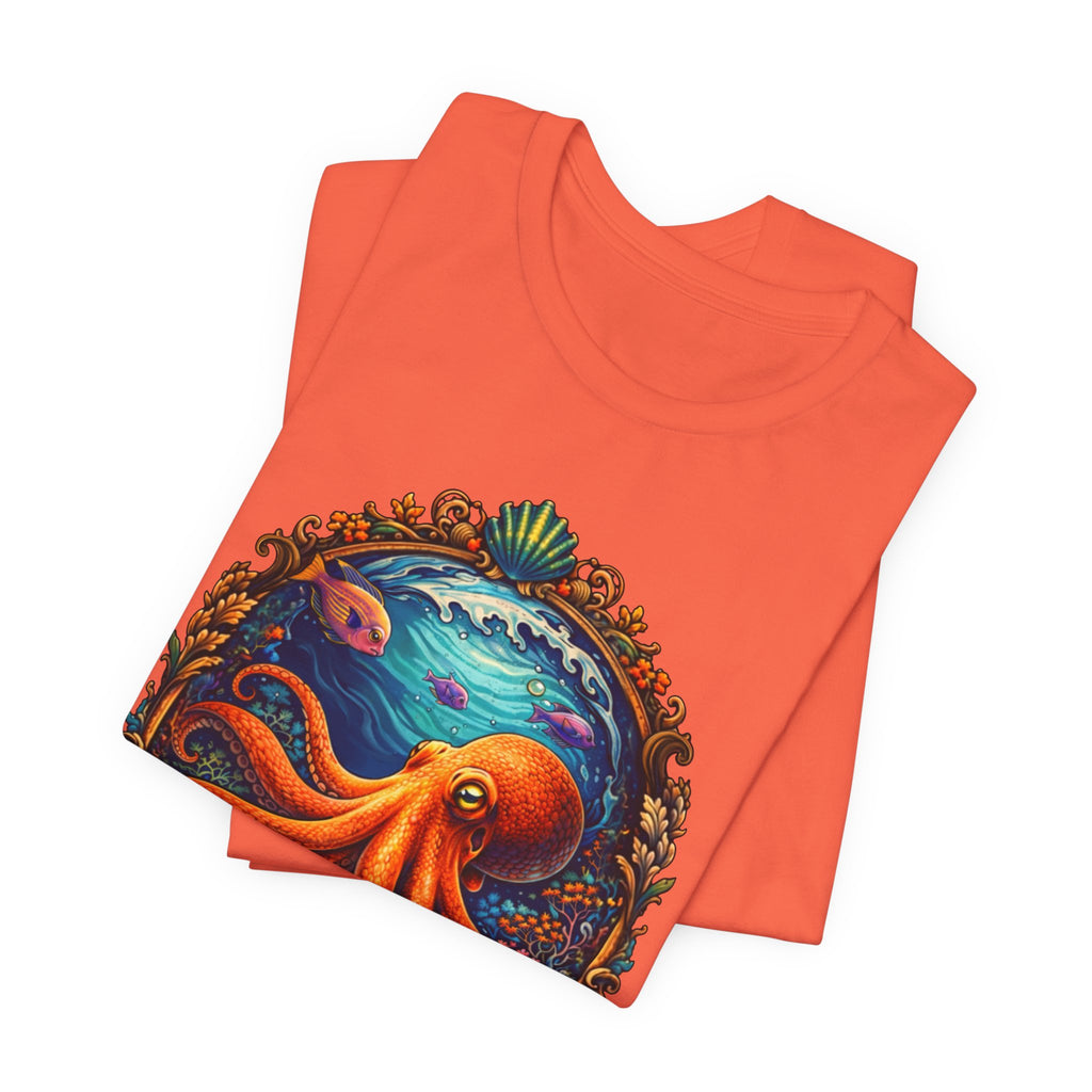 Octopus Ocean Art Tee — Vibrant Marine Life Graphic T-Shirt